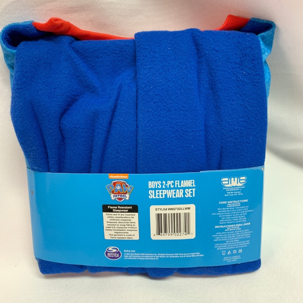 Paw Patrol Sz 24M 2 Piece Flannel Sleepwear Set - Picture 2 of 5